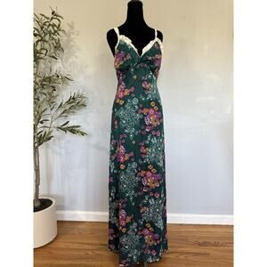 Vintage 60's 70's Floral Maxi Dress Ruffle Hem Babydoll Boho Hippie Grunge Fairy